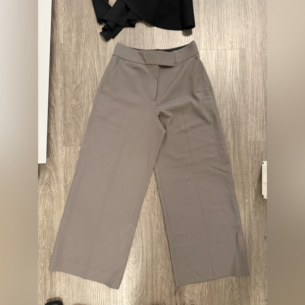 Women wide leg crop trousers